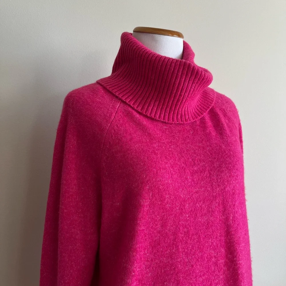 Loft Pink Cowl Neck Sweater Size Medium - Picture 3 of 8